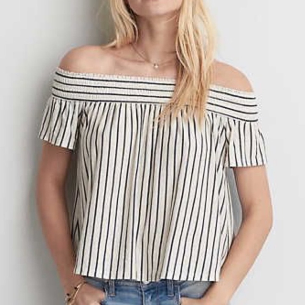 Off The Shoulder Striped Top